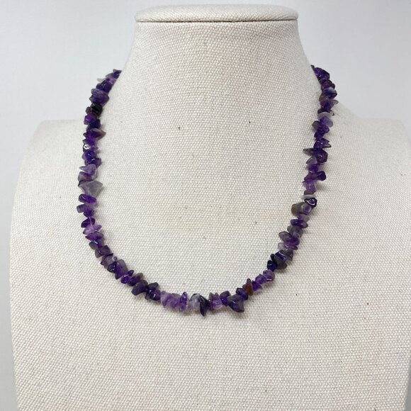 Amethyst Necklace February‎ Birthstone Purple Natural Purity Healing Quartz - Picture 1 of 9